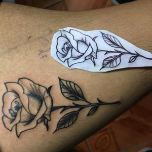 Rose Dotwork Tattoo