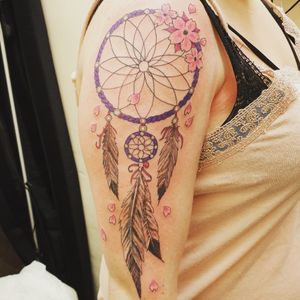 Dream catcher with cherry blossoms