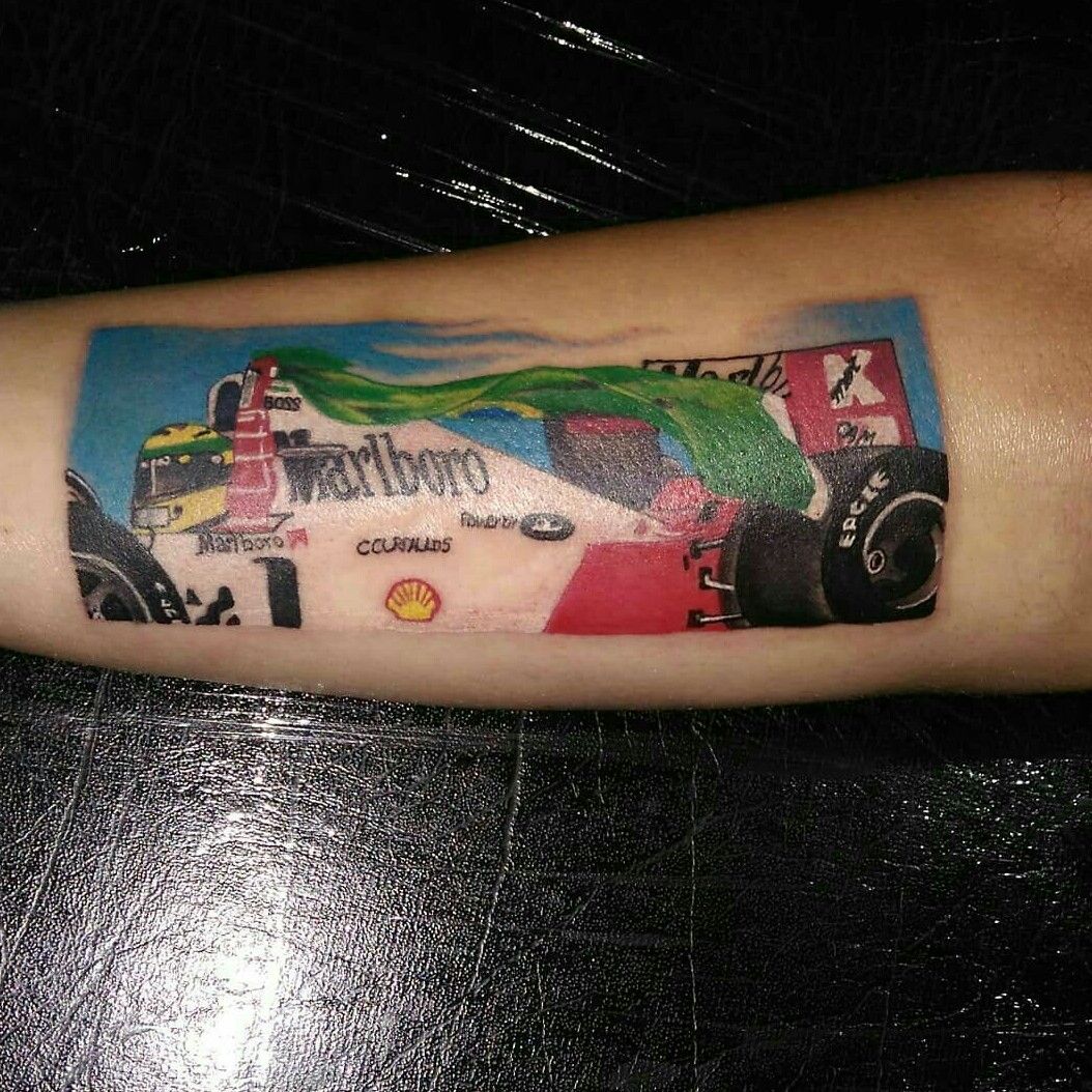 Inksanity BodyDesign  Got the pleasure of making this large Ayrton Senna  piece for Keith Abraham down the front of his forearm My first Formula 1  related tattoo and theres no better