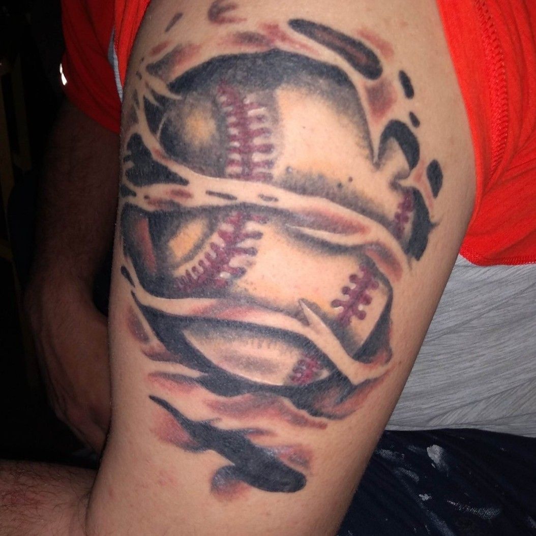 Tattoo uploaded by D. Dylecan • Baseball skin rip • Tattoodo