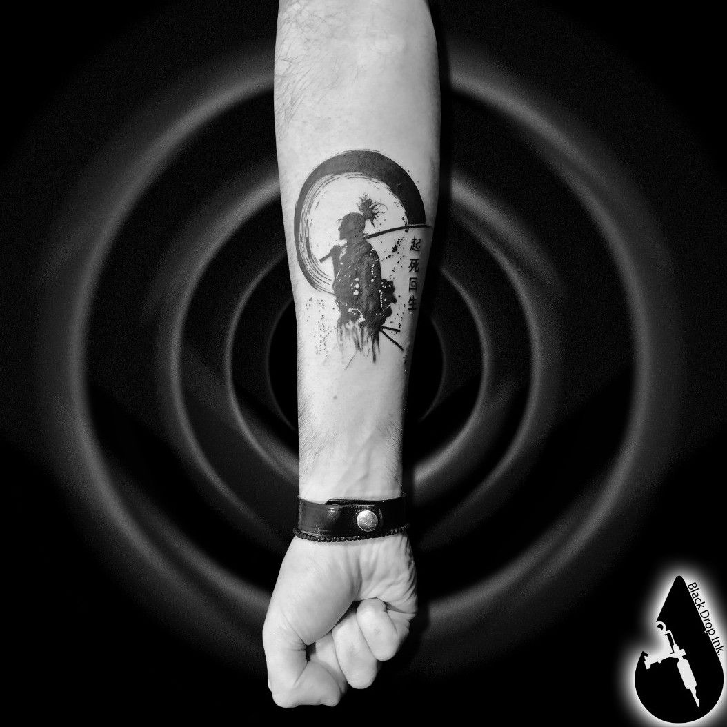 Samurai warrior tattoo. stock illustration. Illustration of ninja - 91431010