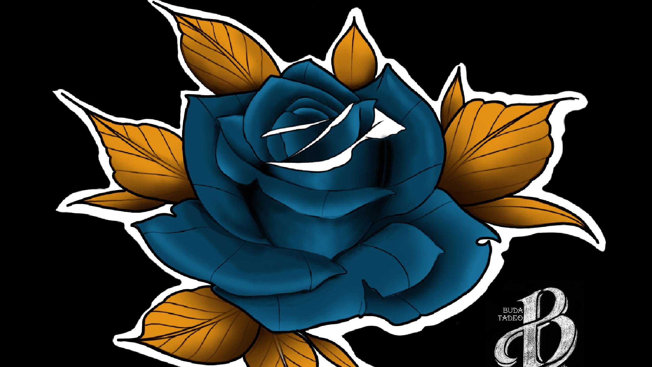 Red Blue Roses Tattoo Design Tattoo Stock Illustration 1893302041   Shutterstock