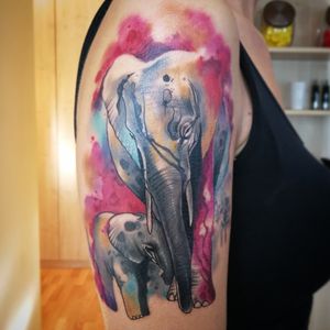 Watercolor style tattoo 