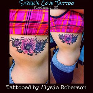 Her 1st tattoo, flowers tattooed on her rib cage by Alysia Roberson at Siren's Cove Tattoo in Piedmont, SC!!! #tattoos #tattooed #tattooedwomen #tattooedwoman #tattooedman #tattooedmen #inkedbombshell #inkmaster #bestink #greenvillesc #yeahthatgreenville #downtowngreenville #greenvillesc #clemsontigers #clemsonsc #andersons #sc #sctattooartist #sctattooer #sctattooist #sctattoo #sctattooshop #sirenscovetattoo #alysiarobersontattoo #femaletattooartist #flowertattoo #girlytattoo #rosetattoo #sidetattoo #sidepiece #1sttattoo #RibsTattoo #flowers #inkedfemales #prettytattoo www.facebook.com/Alysia.Roberson.Tattoo.Artist www.facebook.com/sirenscovetattoo