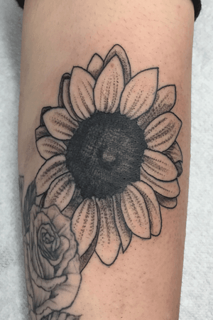 Cute sunflower blackwork