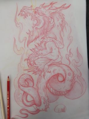 Huge undead dragon availble, would make an excellent half sleeve!
