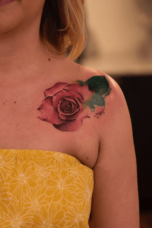 Watercolor rose. 