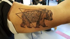 Dotwork best with geometry #art #tattedup #tatted #tattooartist #tattoos #geometrictattoo #bear #armtattoo #tattooart #artist 