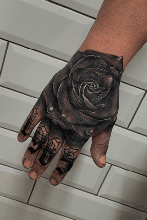 Realistic rose with gothic numbers