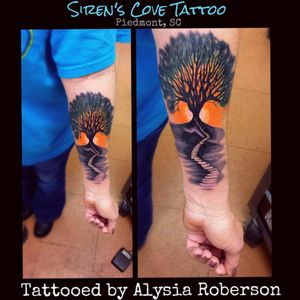 Tree tattooed by Alysia Roberson at Siren's Cove Tattoo in Piedmont, SC! #treetattoo #treeoflife #treeoflifetattoo #family #familytattoo #familytree #familytreetattoo #greenvillesc #downtowngreenville #inkedgirl #inkedfemales #inkedgirls #ink #inked #inkedup #yeahthatgreenville #andersonsc #clemsonsc #inkmaster #bestink #tattooedwomen #tattooedwoman #tattooedman #tattooedmen #femaletattooartist #ladytattooer #ladytattooist #alysiarobersontattoo #sirenscovetattoo #sctattooshop #sc #sctattooartist #sctattooer #sctattooist #sctattoo #sleeve #halfsleeve #stairwaytoheaven #forearmtattoo www.facebook.com/Alysia.Roberson.Tattoo.Artist www.facebook.com/sirenscovetattoo
