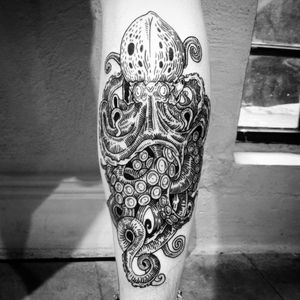 It's not your next tattoo. It's my piece of art made in Stockholm. Sweden. #frvrfrrs #blacktattoo #octopustattoo 
