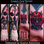 Added Darth Maul to this Star Wars sleeve, tattooed by Alysia Roberson at Siren's Cove Tattoo in Piedmont, SC!!! Lots of details within that small space on the wrist! Tattooed Darth Nihilus, Princess Leia, and R2D2 awhile back!! To be continued!... #starwars #starwarstattoo #DarthMaul #DarthMaultattoo #raypark #rayparktattoo #R2D2 #R2D2tattoo #RIPCarrieFisher #tattoos #tattooed #CarrieFisherTattoo #PrincessLeia #PrincessLeiaTattoo #GeorgeLucas #Jedi #jeditattoo #Sith #maythe4thbewithyou #maytheforcebewithyou #sithlord #sithtattoo #disneytattoo #disney #tattooedmen #tattooedman #tattooedwoman #tattooedwomen #sc #sctattooartist #comicon #DarthNihilusTattoo #DarthNihilus #portraittattoo #realistictattoo #femaletattooartist #ladytattooer #ladytattooist #southcarolinatattooartist #greenvillesc #alysiarobersontattoo #sirenscovetattoo www.facebook.com/Alysia.Roberson.Tattoo.Artist www.facebook.com/sirenscovetattoo
