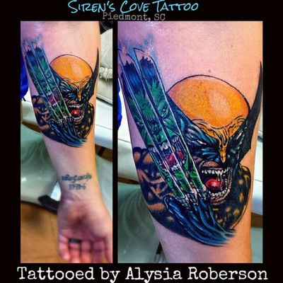 Added #wolverine and #hulk to his #Marvel #sleeve , tattooed by Alysia Roberson at Siren's Cove Tattoo in Piedmont, SC!!! Going to be awesome! he heals up amazing! !! Can't wait to see who he picks out next!! #marveltattoo #xmen #xmentattoo #wolverinetattoo #hulktattoo #comicon #comics #comicbook #comicbooktattoo #StanLee #ripstanlee #greenvillesc #yeahthatgreenville #downtowngreenville #andersonsc #clemsonsc #inkmaster #oldschooltattoo #traditionaltattoo #cartoontattoo #colortattoo #bestink #sctattooist #sctattooer #sctattoo #sctattooartist #sc #sctattooshop #sirenscove #sirenscovetattoo #ladytattooist #ladytattooer #femaletattooartist #alysiarobersontattoo www.facebook.com/sirenscovetattoo www.facebook.com/Alysia.Roberson.Tattoo.Artist 