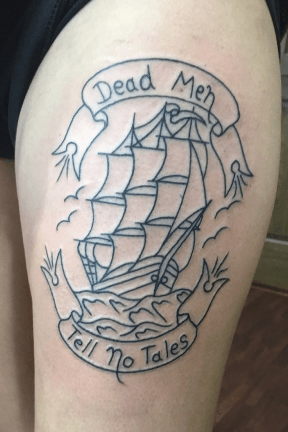 Dead Men Tell No Tales BW Sleeve  ArtWear Tattoo