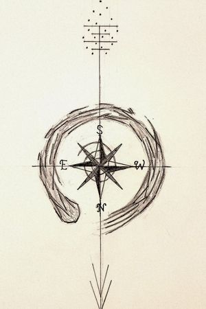 Compass tattoo. 