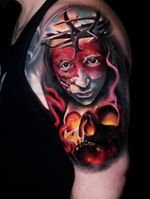 #tattoo #colortattoo #surrealistic #skull #ruubenart #minneapolis #mntattooers 