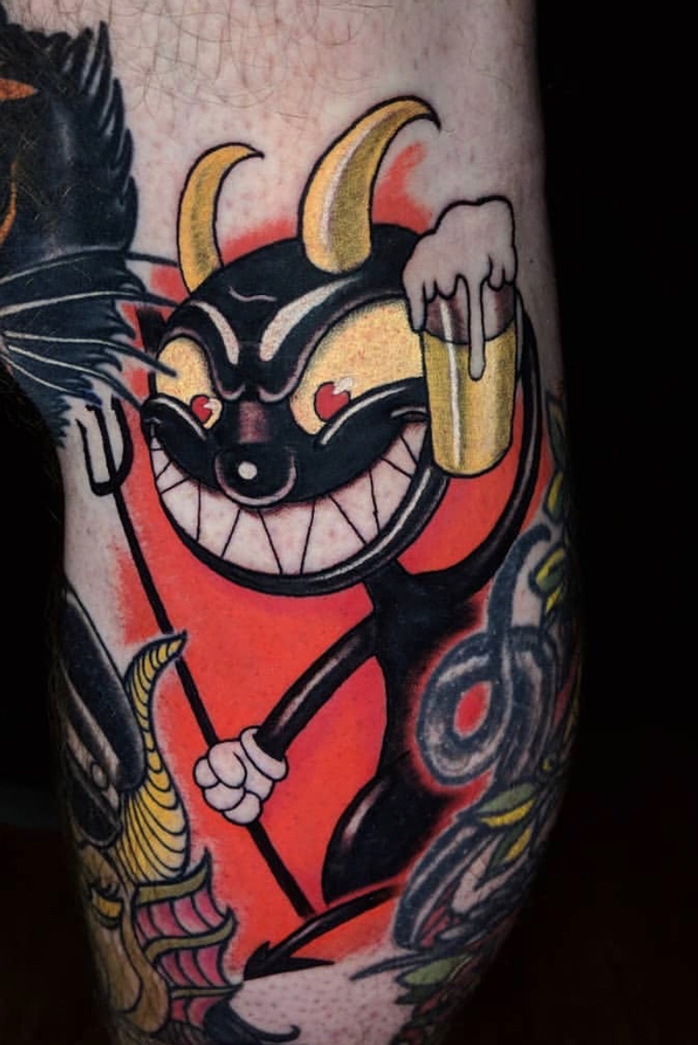 Devil and Cuphead Tattoo artists insta stevietattoos  rCuphead