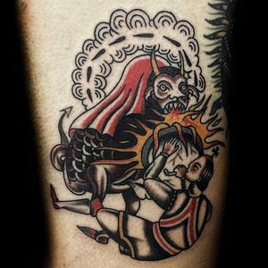 St George Tattoo by Osang Kwon #stgeorge #stgeorgetattoo #traditional #traditionaltattoo #oldschool #oldschooltattoo #darktraditional #darkoldschool #darktattoos #OsangKwon