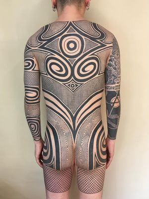 Tribal tatto by Taku Oshima #TakuOshima #neotribaltattoo #tribaltattoo #tribal #blackwork #illustrative #pattern #shapes