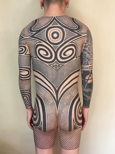 Tribal tatto by Taku Oshima #TakuOshima #neotribaltattoo #tribaltattoo #tribal #blackwork #illustrative #pattern #shapes