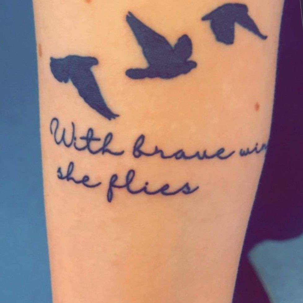 With brave wings she flies 3  Tattoos Feather tattoo Piercing tattoo