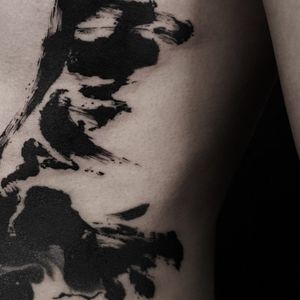 Brush stroke tattoo,“Email : hanutattoo@gmail.com,, Done by ◾H A N U◾#tattoodo #brushstroke #brushstroketattoo #tattoo #hanutattoo #KoreanArtist 