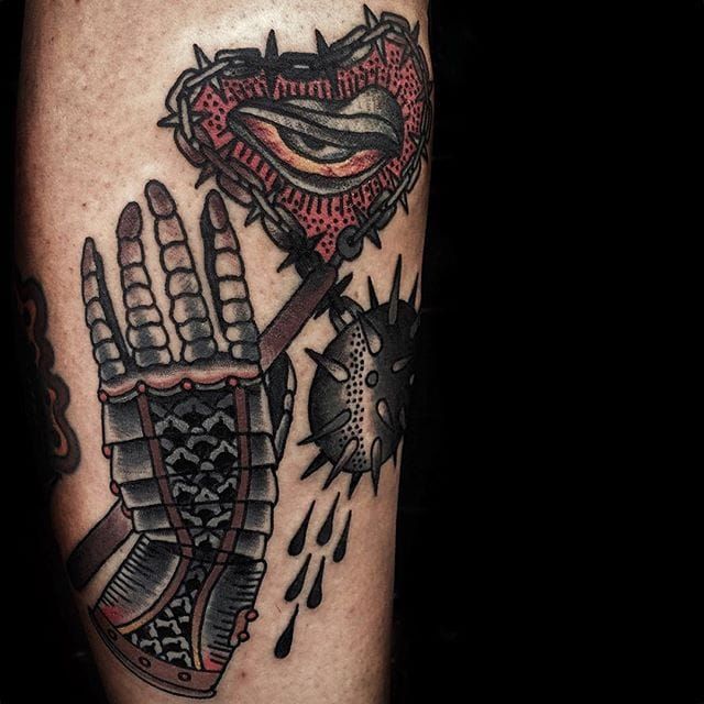 Tattoo uploaded by Robert Davies • Flail Tattoo by Osang Kwon #flail  #flailtattoo #traditional #traditionaltattoo #oldschool #oldschooltattoo  #darktraditional #darkoldschool #darktattoos #OsangKwon • Tattoodo