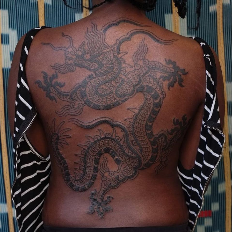 Dragon tattoo by Victor J Webster #VictorJWebster #dragontattoos #dragontattoo #dragon #mythicalcreature #myth #legend #magic #fable