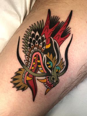 Dragon tattoo by Marvin Diekmaennken #MarvinDiekmaennken #dragontattoos #dragontattoo #dragon #mythicalcreature #myth #legend #magic #fable