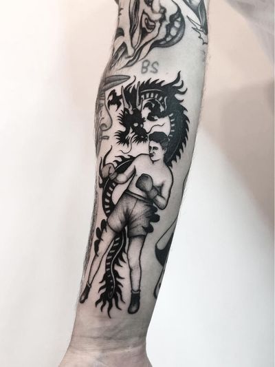 Dragon tattoo by Adam Vu Noir #AdamVuNoir #dragontattoos #dragontattoo #dragon #mythicalcreature #myth #legend #magic #fable