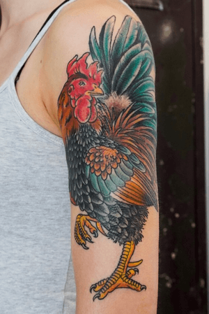 Rooster half sleeve
