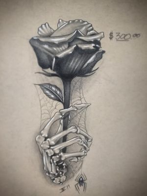 Starting a little flash sheet of roses and stuff. This design is up for grabs, DM me for an appointment or just text 562-507-8292 #rose #rosetattoo #skeleton #skeletonhand #skulltattoo #spiderweb #spiderwebtattoo #ianvansart #blackwork #blackandgrey #inkeeze #bishoprotary #ink #inkstagood #tattoosofinstagram #realisticink