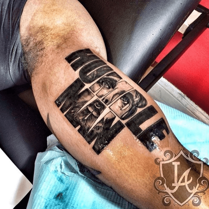 Da INKTRAP on Instagram Humble Beast  Calf sleeve tattoo  Arm tattoos lettering Tattoos