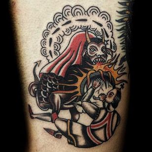 St George Tattoo por Osang Kwon #stgeorge #stgeorgetattoo #traditional #traditionaltattoo #oldschool #oldschooltattoo #darktraditional #darkoldschool #darktattoos #OsangKwon