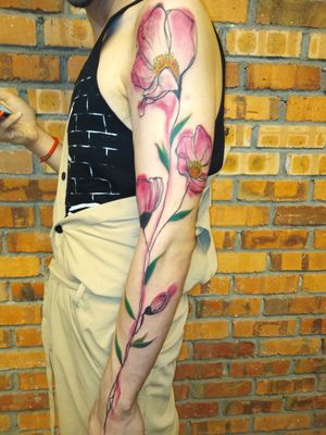 Water Colour Flower. #tattooartist #watercolortattoos 