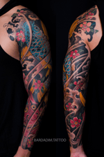 Japanese tattoo. @bardadim.studios #japanesetattoo #japaneseink #inked #japanesesleeve #koitattoo #koisleeve #asiantattoo #irezumi #wabori #traditionaltattoo #irezumicollective #magicmoonneedles #fitnessmotivation #fitness #tattoovideo #nyctattoo #tattoovideos #ttt #wtt #tttism #tattoo #tattooartist #tattooideas #blackandgreytattoo #colortattoo #tattoodo #tat 