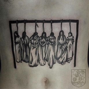 Tatuaje de horca por Osang Kwon