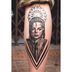 Michael Jackson  black work tattoo 
