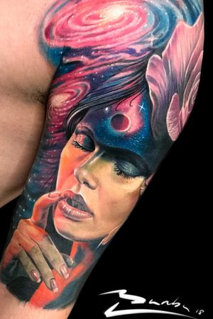 Tattoo uploaded by Master Barba Tattoo • Half sleeve creative galaxy portrait done in 3 session • Tattoodo Tattoo uploaded by Master Barba Tattoo • Half sleeve creative galaxy portrait done in 3 session • Tattoodo
