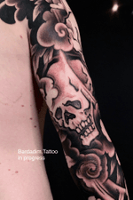 Japanese tattoo Brooklyn. Japanese sleeve. Skull Japanese tattoo. 