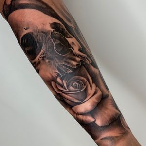 Black and Grey realism piece done by resident artist Mike Sklavenitis. Mike is known for his clean lines and flawless shading. 