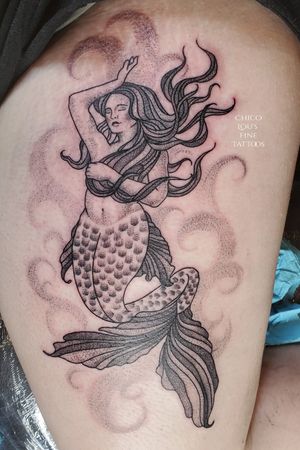 Stippling curvy mermaid 