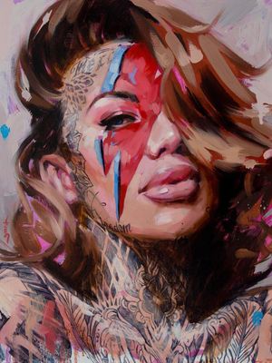 Tattoo painting by Chris Guest #ChrisGuest #painting #tattoopainting #tattooidea #tattoomodel #oilpaint #tattooart