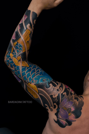 Japanese tattoo Brooklyn. Japanese sleeve. Koi Japanese tattoo. 
