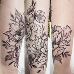 Floral piece by Klaire Ader at Inky Needles in Birmingham uk #peonytattoo #freehandtattoo 
