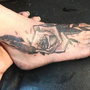 Rose foot tattoo 