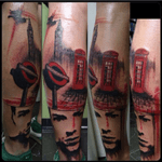 A tribute to the @coldplay on the leg of my friend @salvatiluca Done in 2013 • • • #revynove#coldplay#legtattoo#red#black#redandblack#realism#london#realistictattoo#street#underground#telephone#watercoloreffect#brushstroke#tattoo#londontattoo #tat #coldplaytattoo #londonlovers #coldplaytattoo #red #travel #music #singer #band#revy