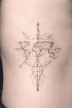 #WorldMap with #geometric lines by Miko