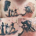 Harry Potter piece with cover up top left. Done by Klaire Ader at Inky Needles in Birmingham uk. #harrypotter #harrypottertattoo #finelinetattoo #fineline 