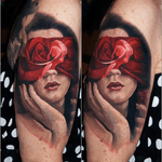 Done at #inkdays #zurich #portrait #roses #blindfoldedlady 